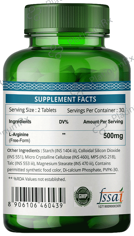 Simply Herbal L-Arginine for Muscle Support & Heart Health - Tablet