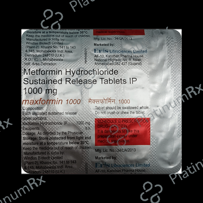 Maxformin SR 1000mg Tablet 15s