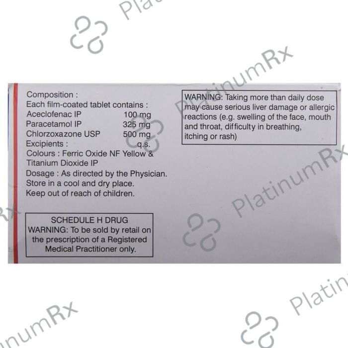 Aceclo MR 100/500/325mg Tablet 10s