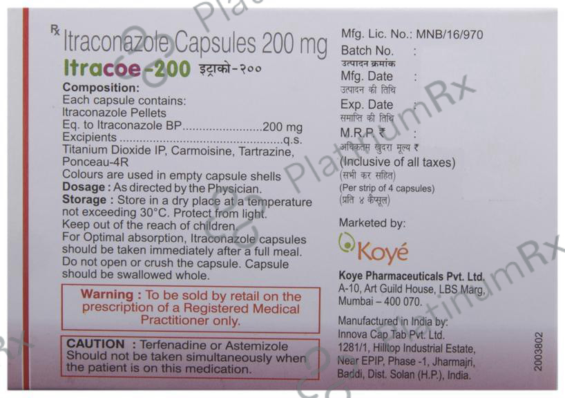 Itracoe 200 Capsule 4 Capsule