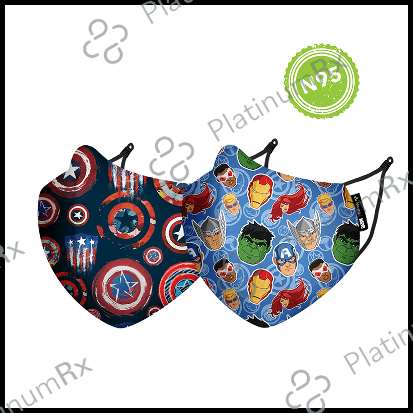 Nirvana Disney Face Covering Mask Medium Capsule America Badge & Avengers