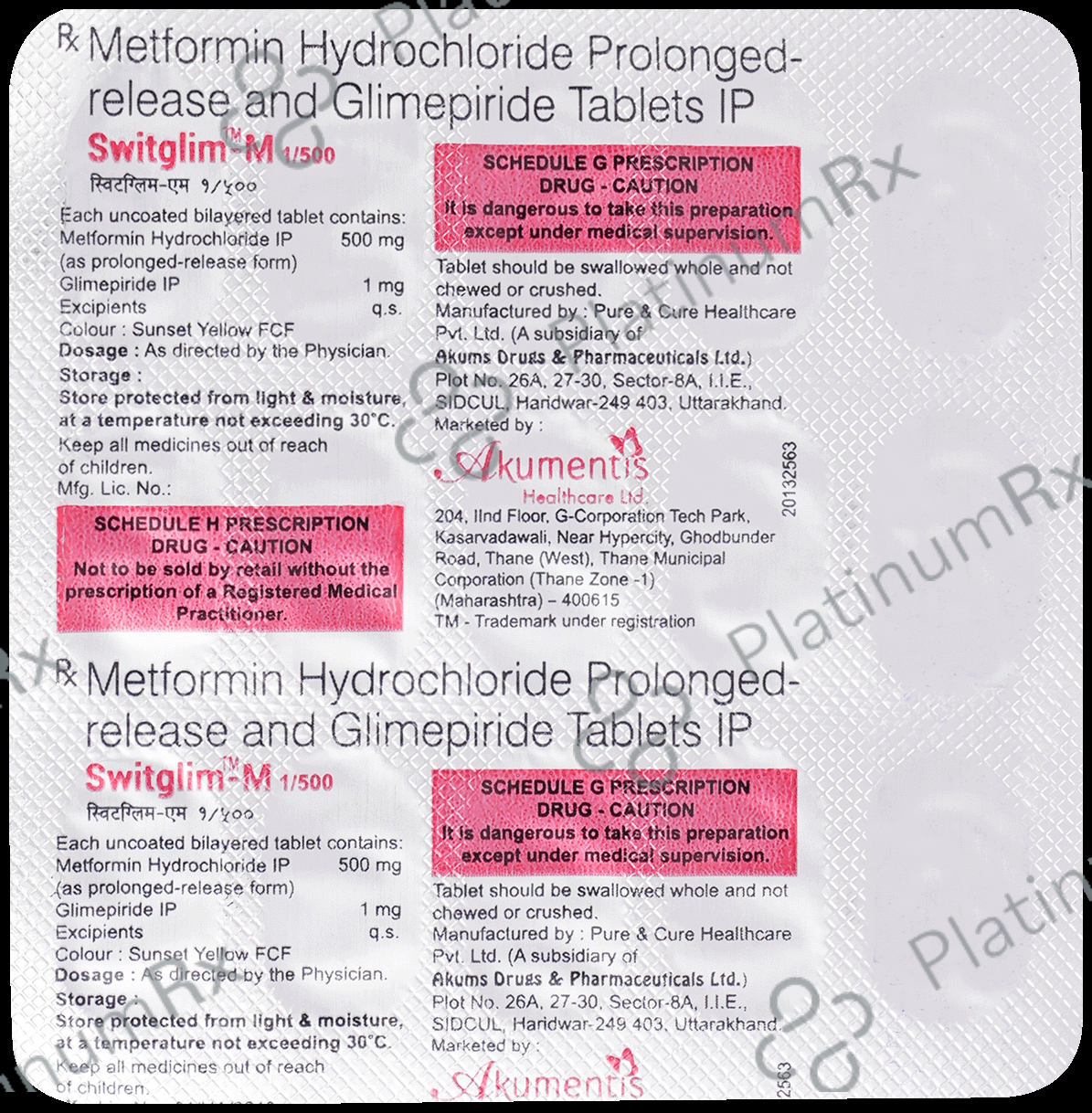 Switglim M 1/500mg Tablet 15s