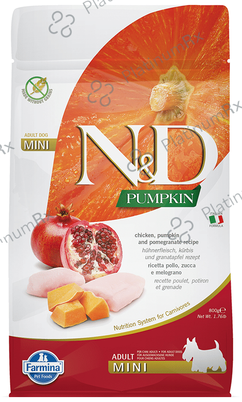 Farmina Pet Foods N&D Pumpkin Chicken & Pomegranate Grain Free Dog Food (Adult Mini) 800 gm
