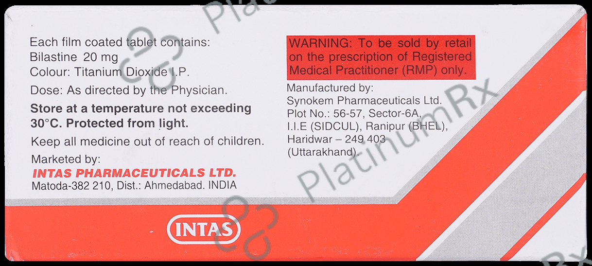 Bilert 20mg Tablet
