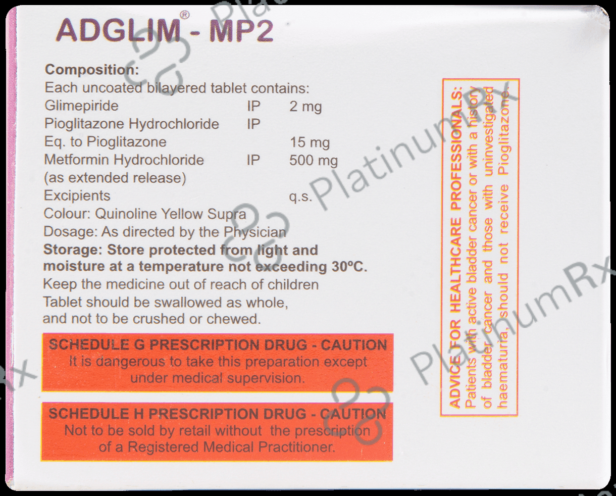 Adglim MP 2/500/15mg Tablet 10s