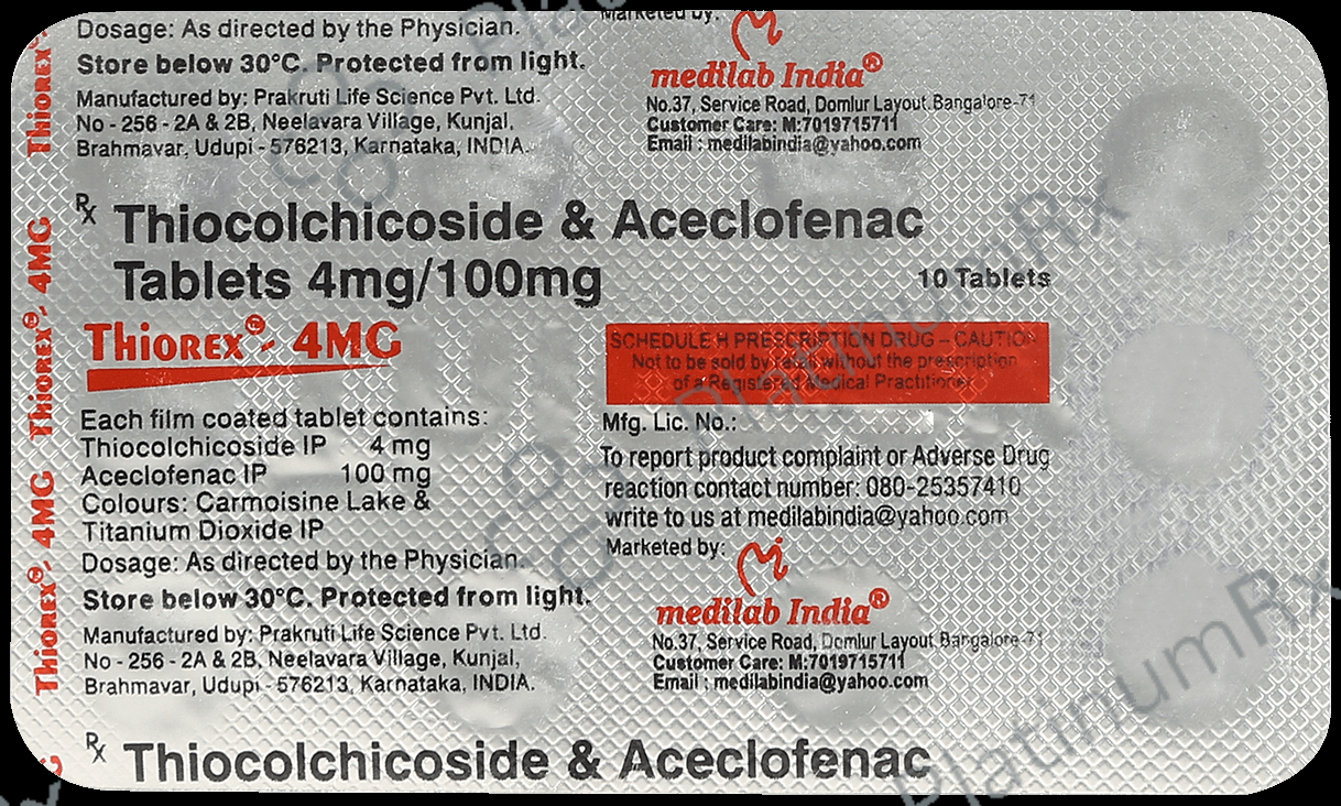 Thiorex 100/4mg Tablet 10s