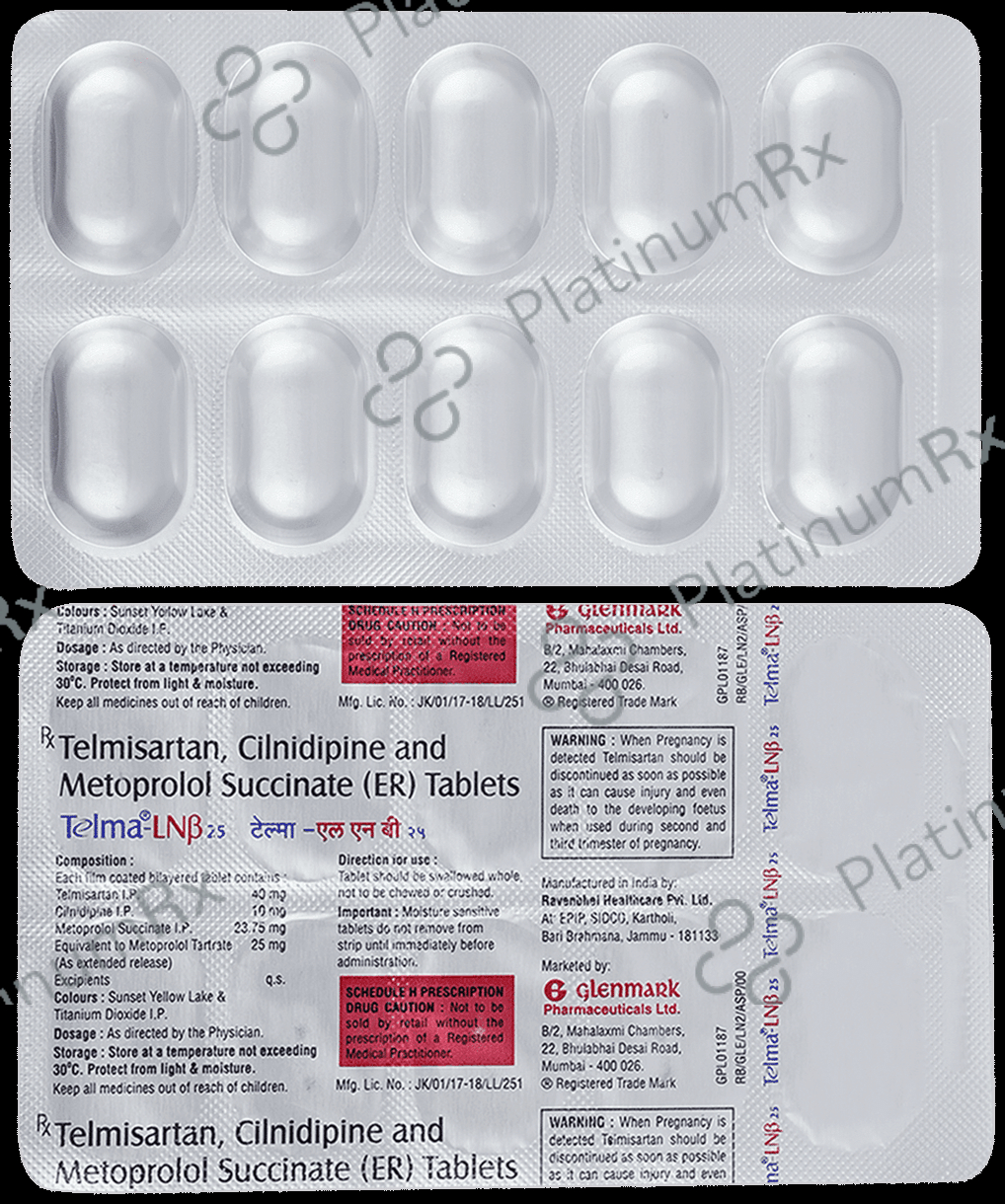 Telma LNB 10/25/40mg Tablet ER 10s