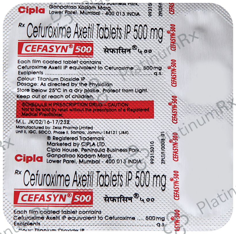 Cefasyn 500mg Tab 4s