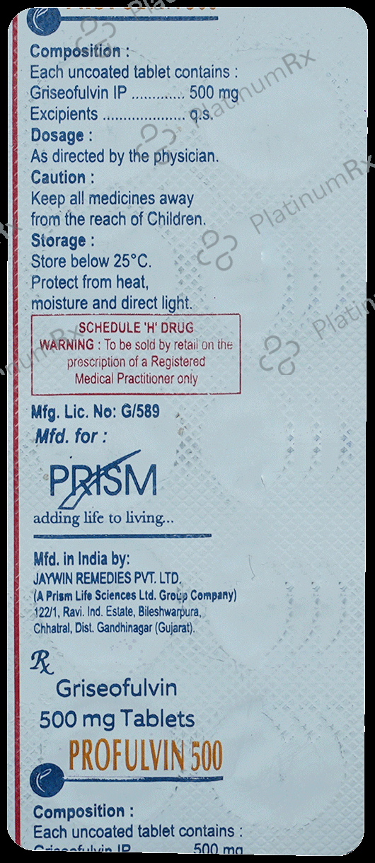 Profulvin 500 Tablet 10s