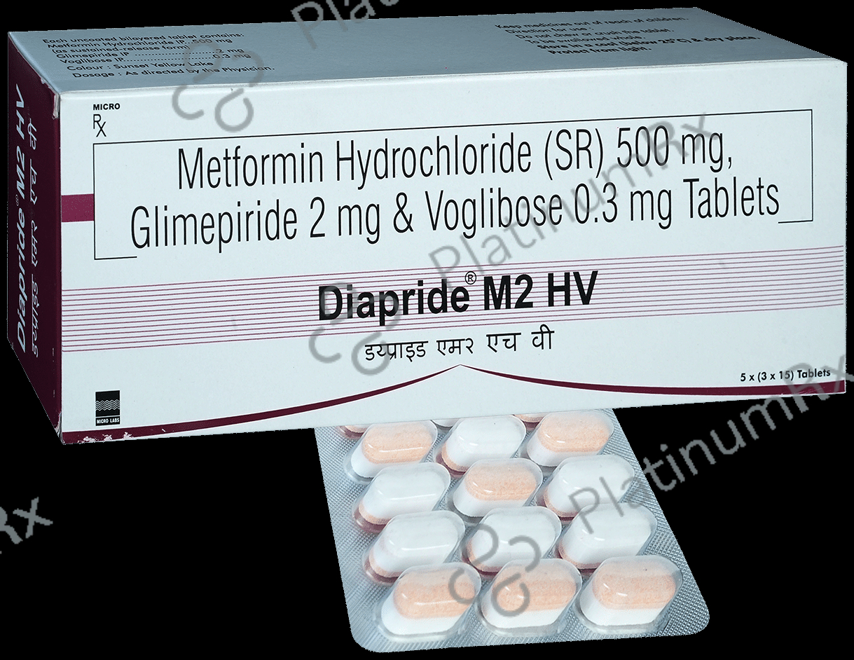 Diapride M2 HV 2/500/0.3mg Tablet SR 15s