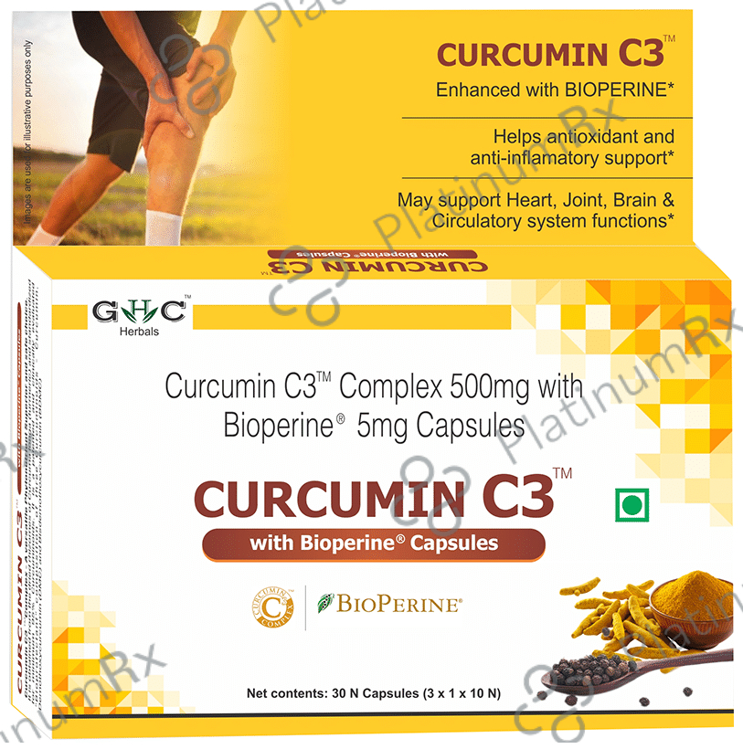GHC Herbals Curcumin C3 with Bioperine Capsule 30 capsules