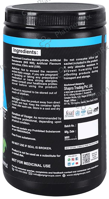 Bodix Creatine Monohydrate (300gm Each) Green Apple 1 Powder