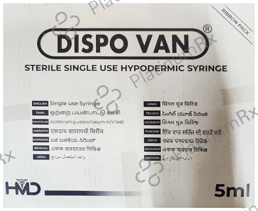 Dispovan Syringe 5ml with Needle 23G x 1inch