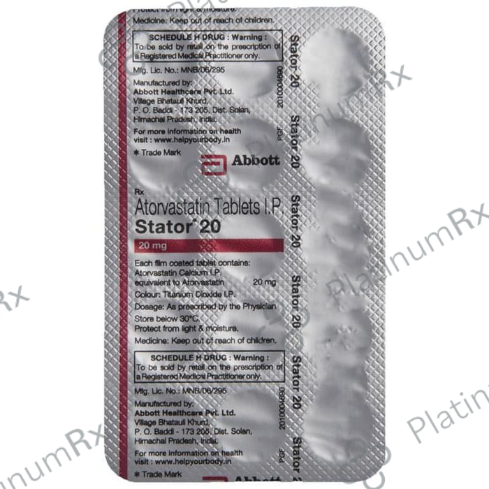 Stator 20mg Tablet 15s