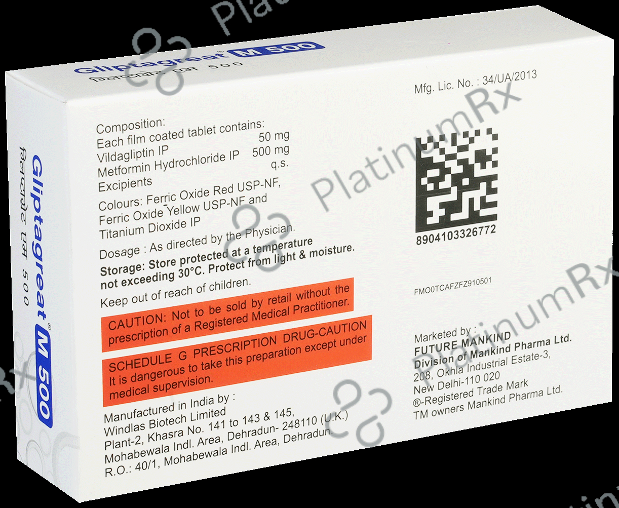 Gliptagreat M 500/50mg Tablet 10s
