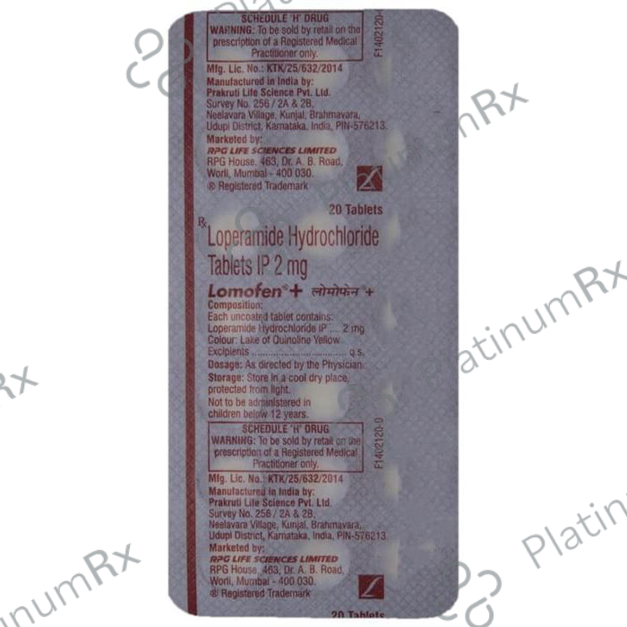 Lomofen Plus 2mg Tablet 20s