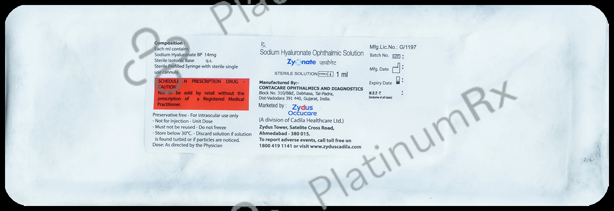 Zyonate 14mg Injection