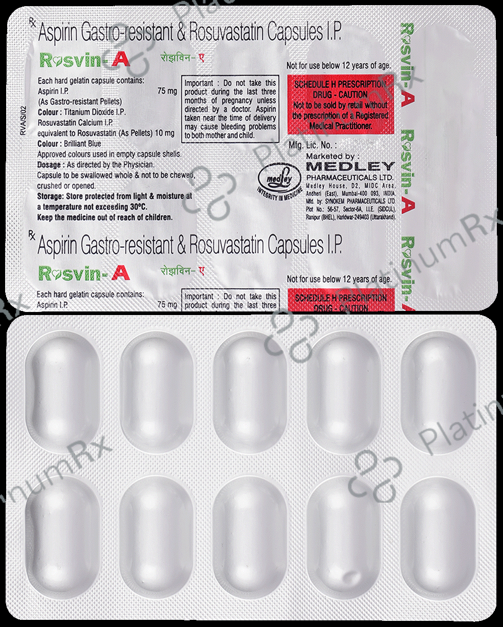 Rosvin A 10/75mg Capsule 10s