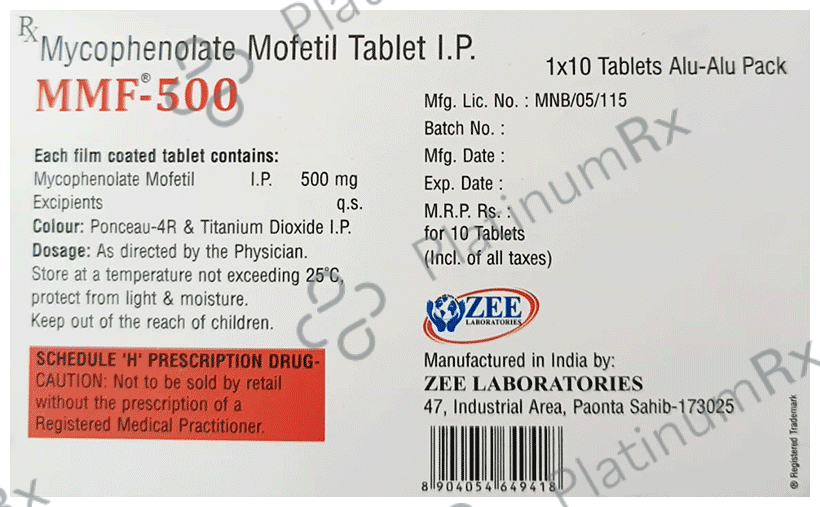 Mmf 500mg Tablet 10s