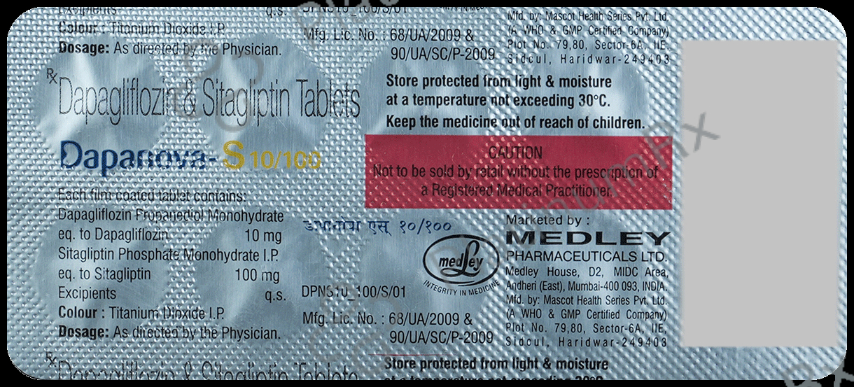 Dapanova S 10/100mg Tablet 10s