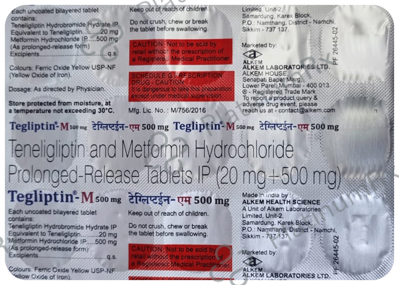 Tegliptin-M 500mg Tablet PR