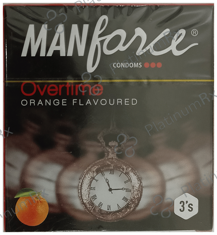 Manforce Overtime Condom - Flavour Orange 3 condoms