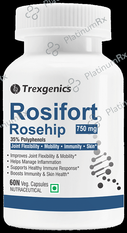 Trexgenics Rosifort Rosehip 35% Polyphenols 750mg Veg Capsule