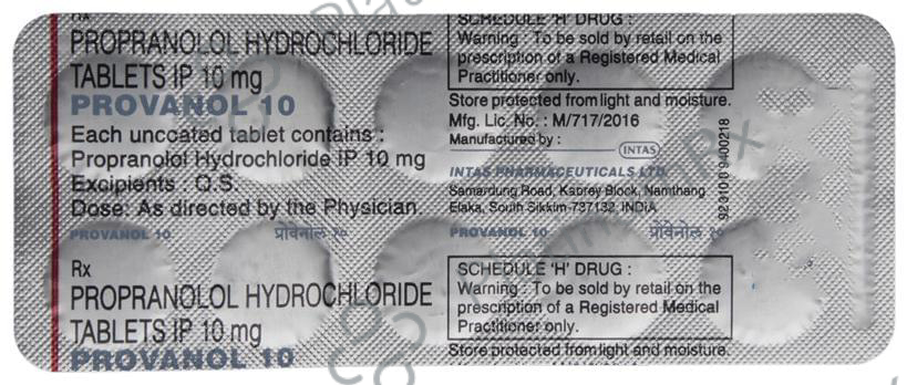 Provanol 10 Tablet