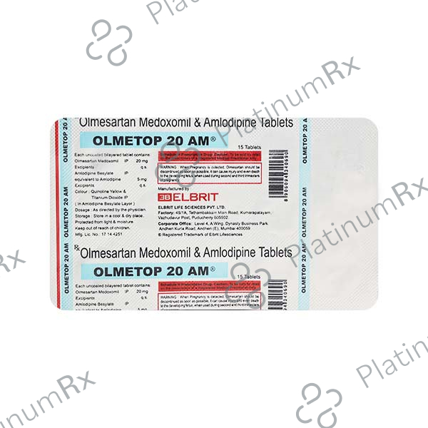 Olmetop AM 20/5mg Tablet 15s