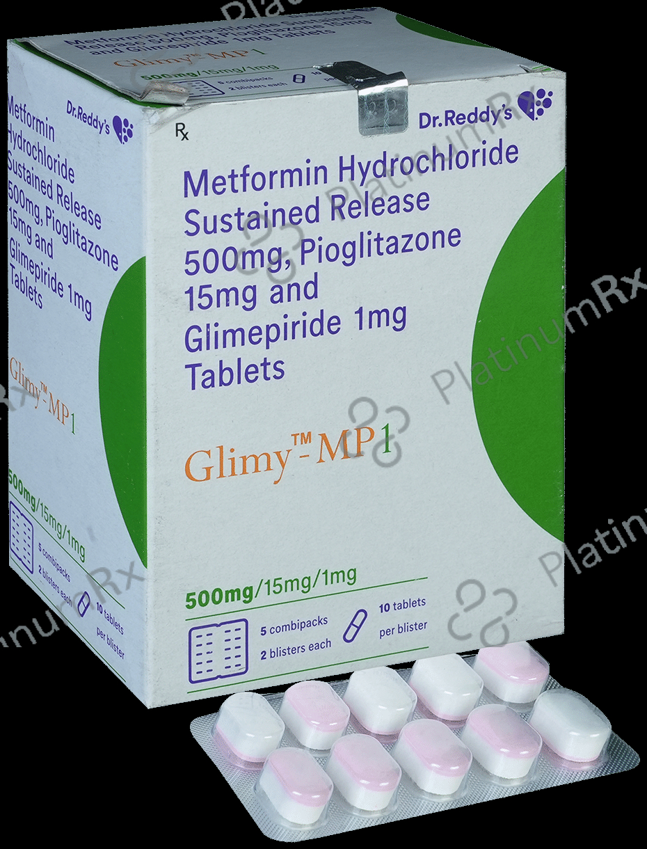 Glimy MP 1 1/500/15mg Tablet SR 10s