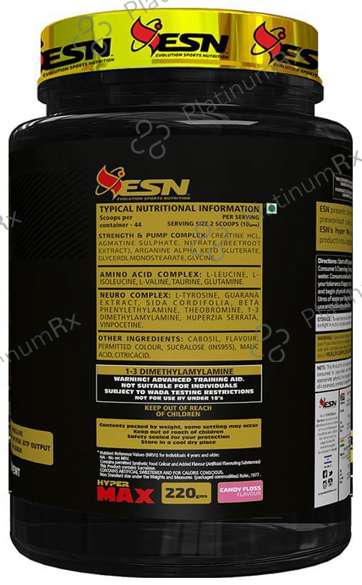 ESN Black Series Hyper Max Extreme Preworkout Powder Candy Floss