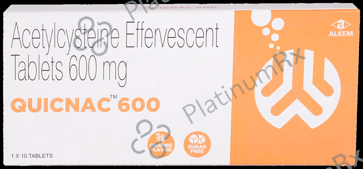 Quicnac 600mg Effervescent Tablet Orange Sugar Free 10s