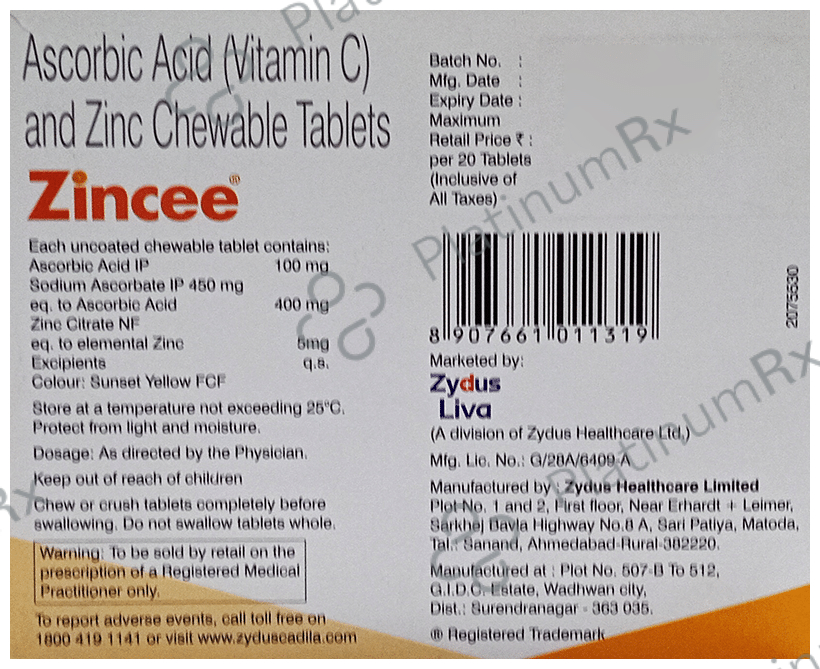 Zincee Chewable Tablet