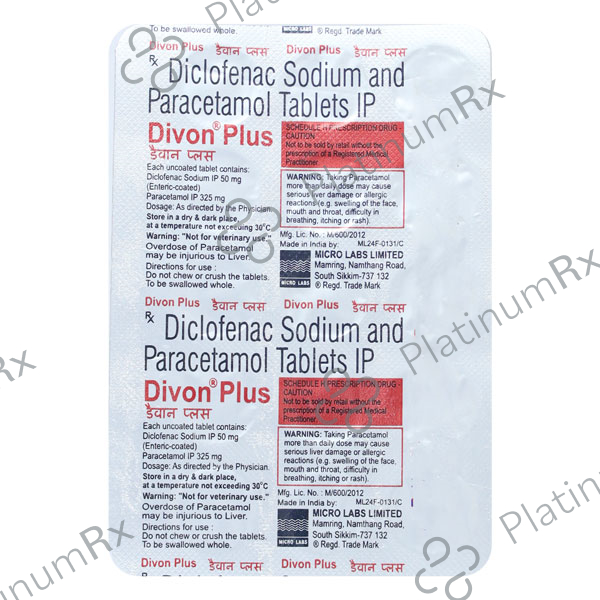 Divon Plus 50/325mg Tablet 15s