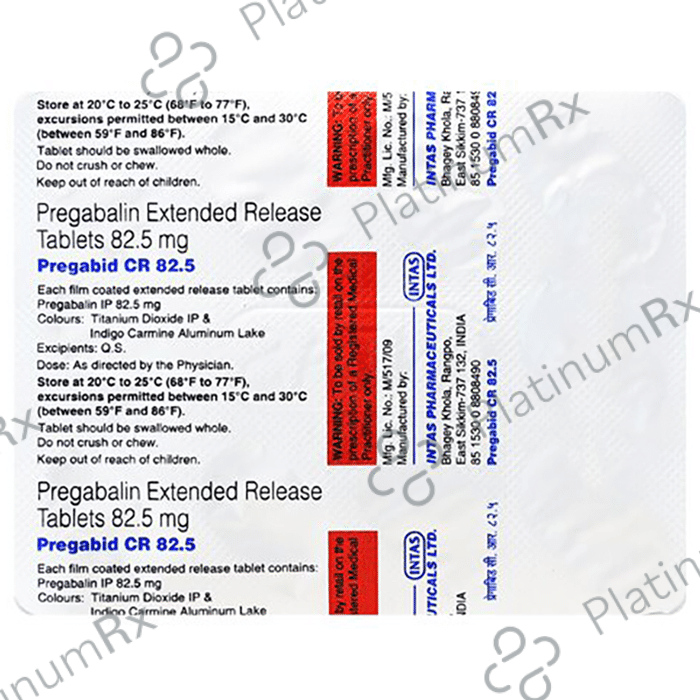 Pregabid CR 82.5 Tablet ER