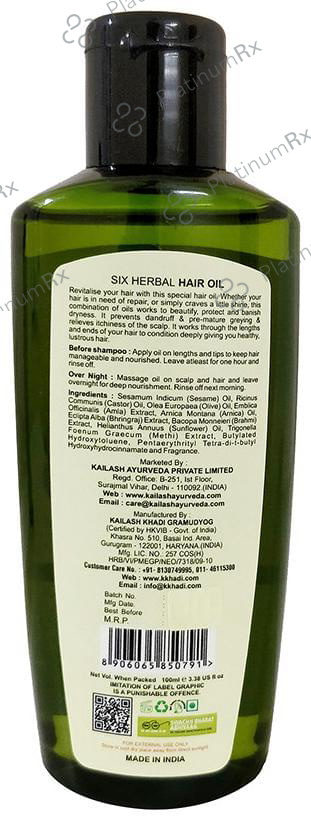 Khadi Kailash Luxurious Six Herbal Hair Oil 100 ml