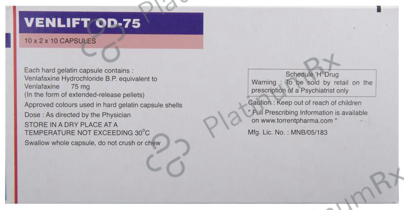 Venlift OD 75mg Capsule PR 10s