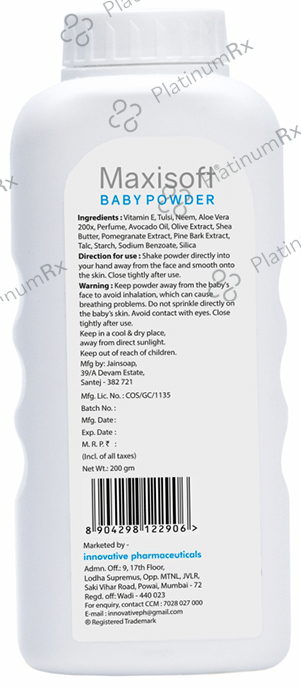 Maxisoft Baby Powder (200gm Each) 1 Bottle