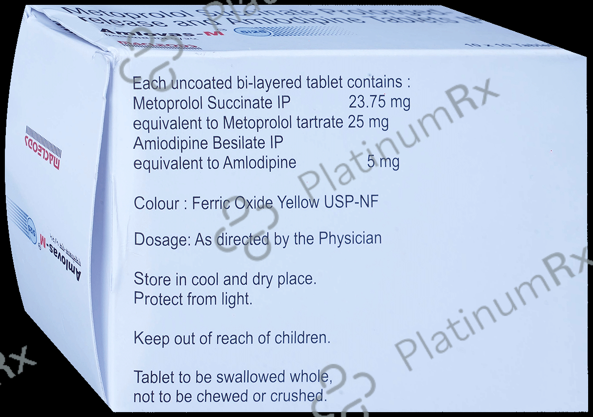 Amlovas M 5/25mg Tablet PR 10s