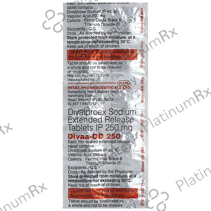 Divaa OD ER 250mg Tablet 10s