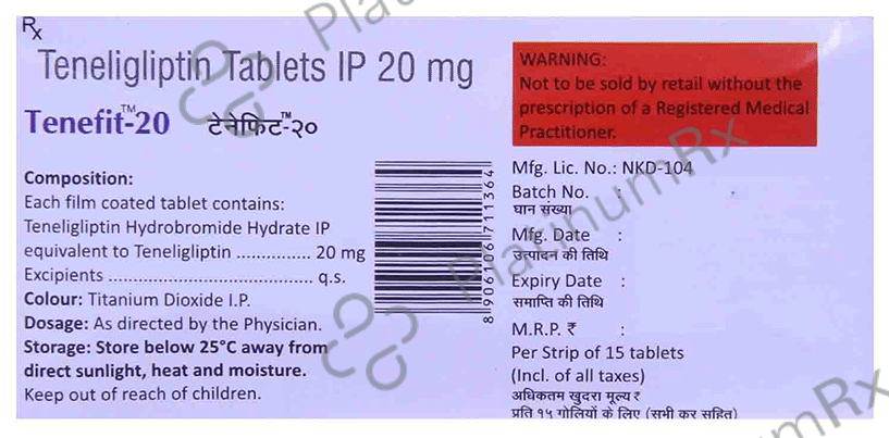Tenefit 20mg Tablet 15s