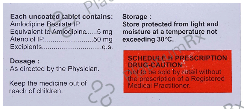 Aginal AT 5/50mg Tablet 15s