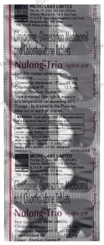 Nulong Trio 12.5/10/20mg Tablet 10s