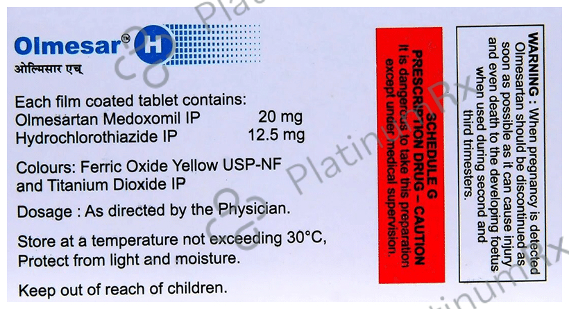 Olmesar H 12.5/20mg Tablet 15s