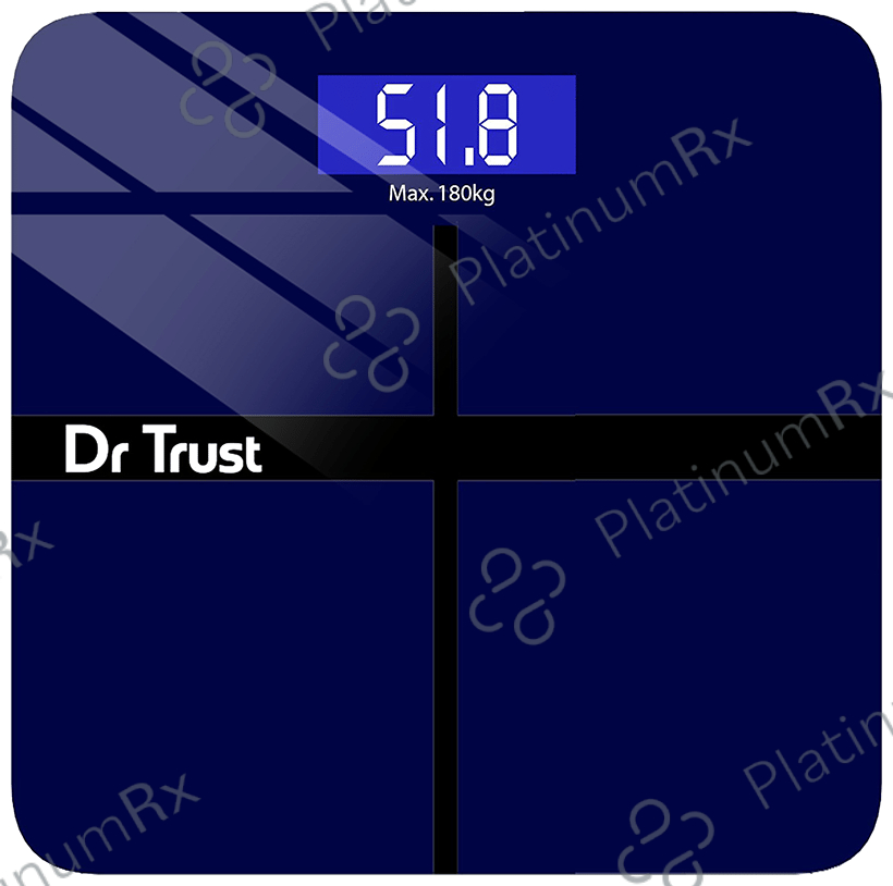 Dr Trust USA Electronic Executive Rechargeable Digital Weighing Scale with Temperature Display Blue