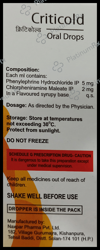 Criticold Orange Oral Drops 15ml