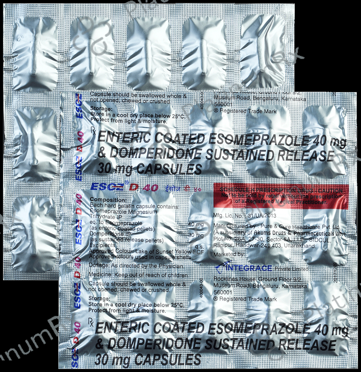 Esoz D 40/75mg Capsule SR 15s
