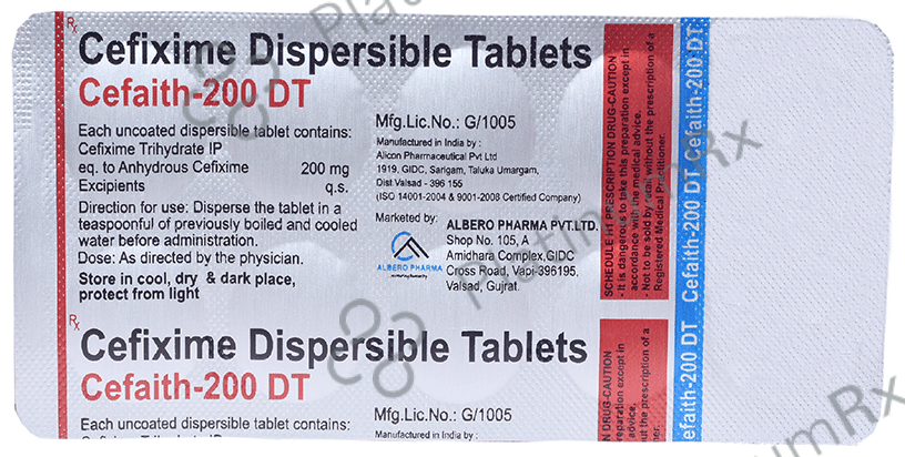Cefaith 200mg Tablet DT