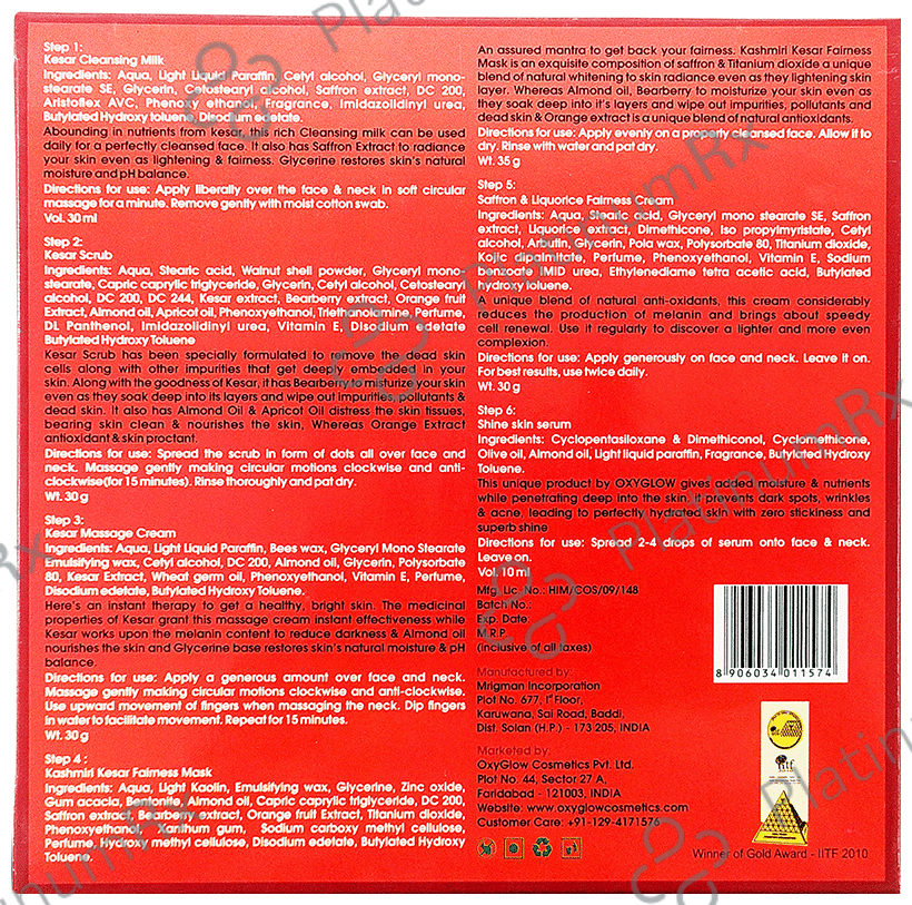 Oxyglow Herbals Kesar Fairness Glow Facial Kit
