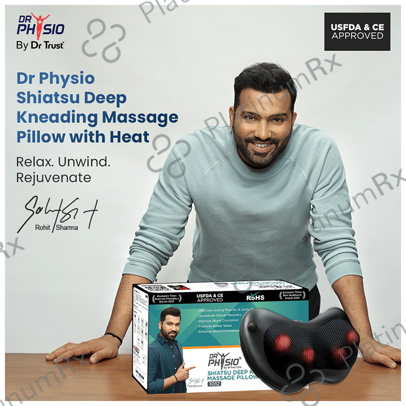 Dr Physio (USA) Shiatsu Cushion Full Body Massager with Heat Black